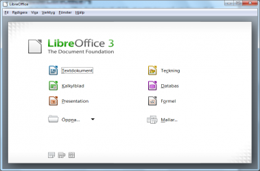 LibreOffice startskärm